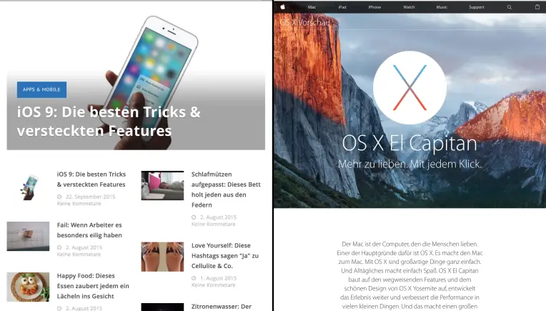 OS X El Capitan: So funktioniert der Split View-Modus